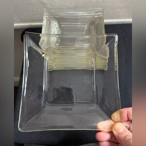 8 Indiana glass Co. square glass plates 5.75” perfect for small plates.
